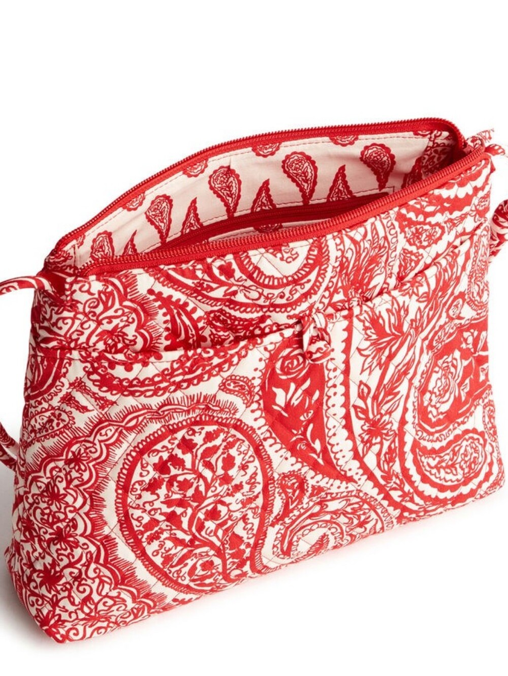 Vera Bradley Red And Cream Paisley Key Original Hipster